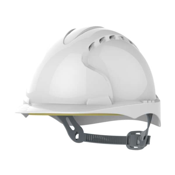 Vented, mid-peak safety JSP AJF030-00 EVO2 helmet in White