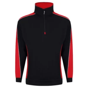 ORN 1288 Avocet Quarter Zip Sweatshirt Black Red Product Image