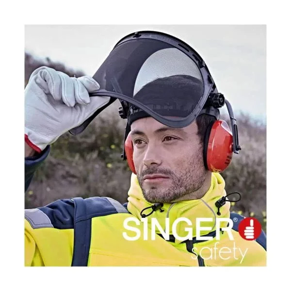 Singer HG925N Visor Muffs Safety Image Lifestyle Lifted Visor