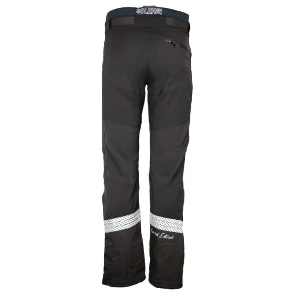 Solidur CLIMBCUT 1A mens chainsaw trousers in the colour black and grey - from the back - Product Image