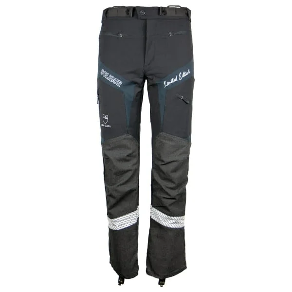 Solidur CLIMBCUT 1A mens chainsaw trousers in the colour black and grey Product Image