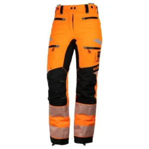 Solidur ULTRALIGHT 1A ladies chainsaw trousers in the colour hi-vis orange Product Image